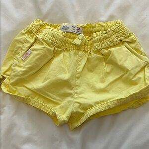 Zara Bright Yellow Elastic-Waist Athletic Shorts